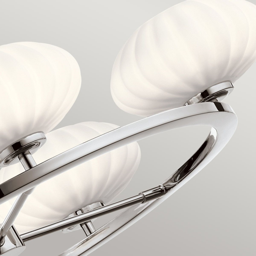 Quintiesse - Lustru LED pentru baie cu tijă PIM, 5 x G9 (3 W, 230 V), Ø 71,1 cm, IP44, crom lucios