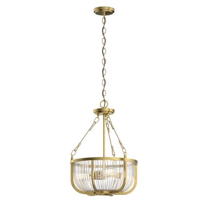 Quintiesse - Lustra pe lanț ROUX, 3xE27/60W/230V, diam. 40,6 cm, auriu
