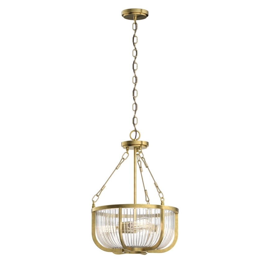 Quintiesse - Lustra pe lanț ROUX, 3xE27/60W/230V, diam. 40,6 cm, auriu