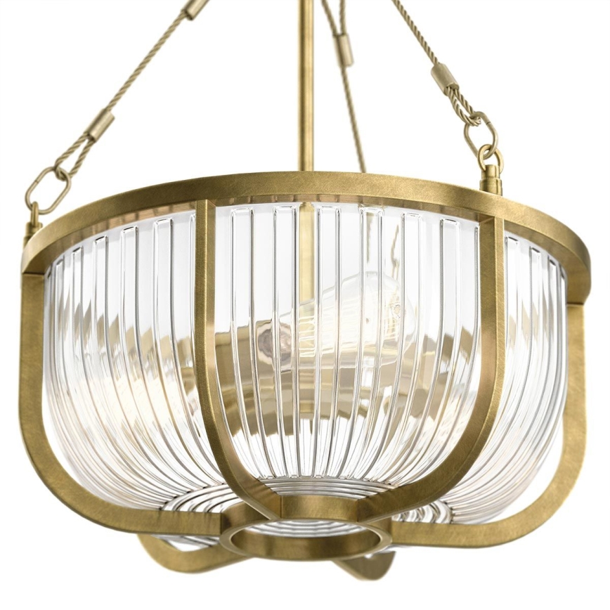 Quintiesse - Lustra pe lanț ROUX, 3xE27/60W/230V, diam. 40,6 cm, auriu