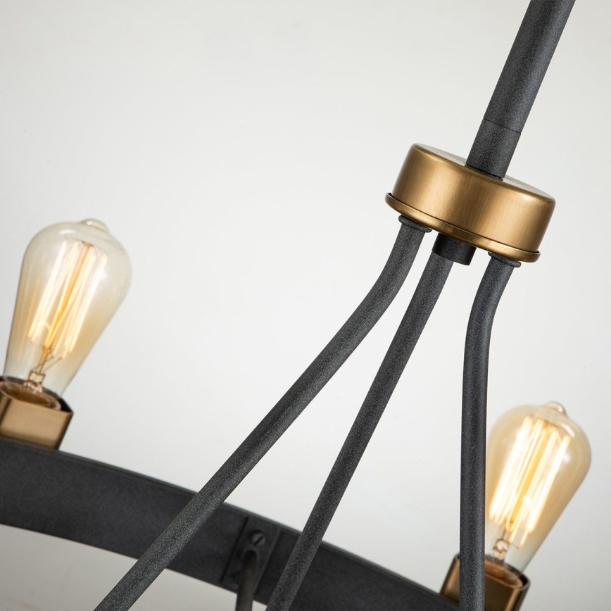 Quintiesse - Candelabru pe tijă SILAS 8xE27/60W/230V Ø 82,9 cm negru/auriu