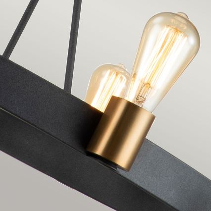 Quintiesse - Candelabru pe tijă SILAS 8xE27/60W/230V Ø 82,9 cm negru/auriu