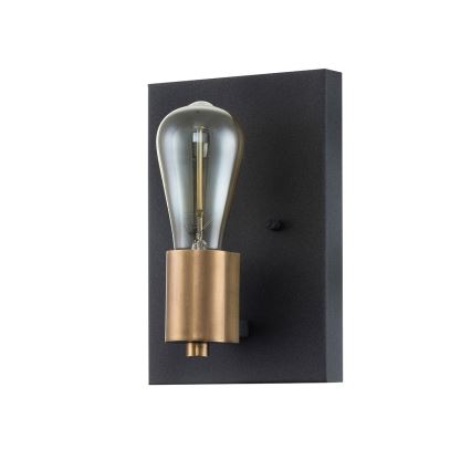 Quintiesse - Aplica de perete SILAS, 1xE27/60W/230V, negru/auriu