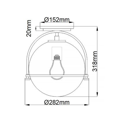 Quintiesse - Plafonieră SOMERSET 1xE27/60W/230V Ø 28,2 cm, neagră