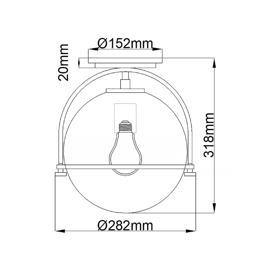 Quintiesse - Plafonieră SOMERSET 1xE27/60W/230V Ø 28,2 cm, neagră