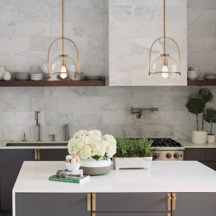 Quintiesse - Lustră pe tijă SOMERSET 1xE27/60W/230V Ø 28,9 cm bronz