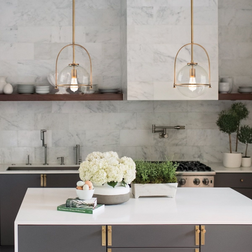 Quintiesse - Lustră pe tijă SOMERSET 1xE27/60W/230V Ø 28,9 cm bronz