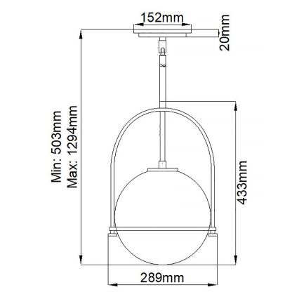 Quintiesse - Lustra pe tijă SOMERSET 1xE27/60W/230V Ø 28,9 cm neagră