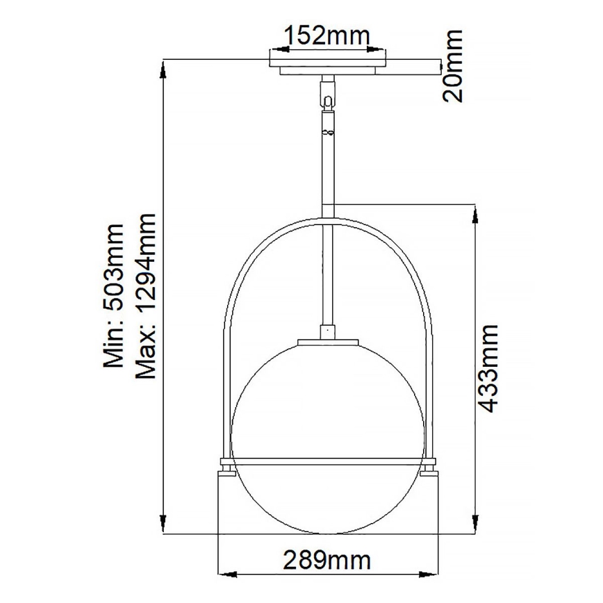 Quintiesse - Lustra pe tijă SOMERSET 1xE27/60W/230V Ø 28,9 cm neagră