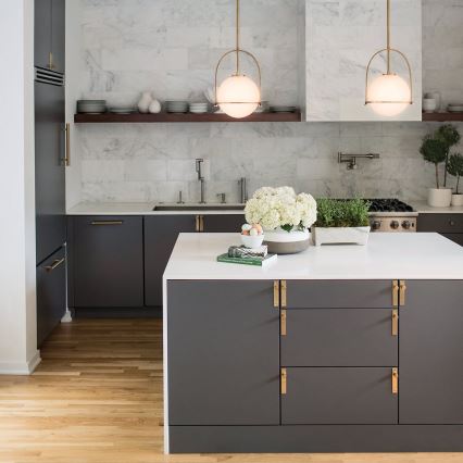 Quintiesse - Lustru pe tijă SOMERSET, 1xE27/60W/230V, Ø 28,9 cm, bronz