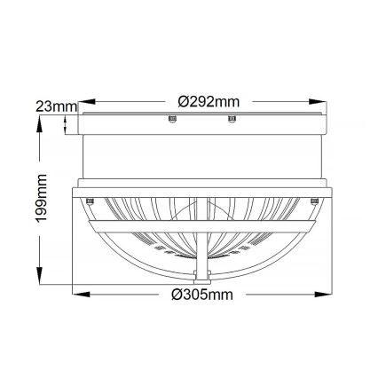 Quintiesse - Plafonieră TOLLIS 2xE27/40W/230V Ø 30,5 cm aurie