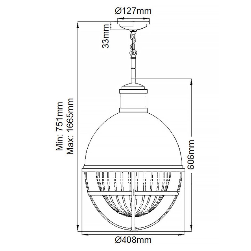Quintiesse - Lampă suspendată pe tijă TOLLIS 1xE27/40W/230V Ø 40,8 cm crom mat