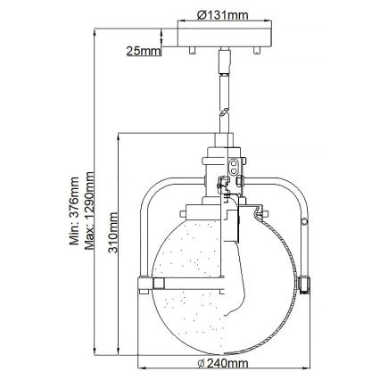 Quintiesse - Lampă suspendată de exterior pe tijă TRIOCENT 1xE27/40W/230V Ø 24 cm IP44 bronz
