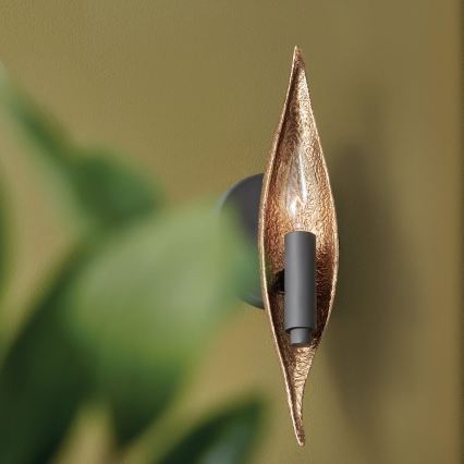 Quintiesse - Aplica de perete WILLOW 1xE14/40W/230V, aurie/neagră