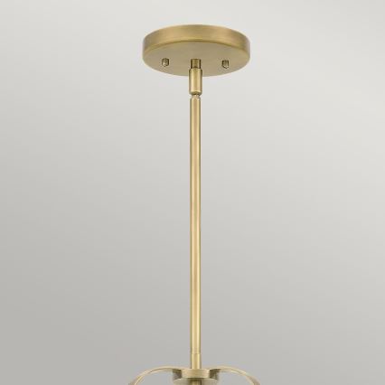 Quintiesse - Lustru pe tijă WIMBERLEY, 3 x E27, 60W, 230V, Ø 35,6 cm, auriu