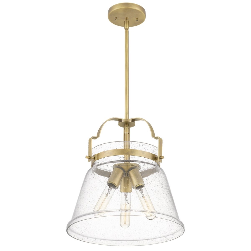 Quintiesse - Lustru pe tijă WIMBERLEY, 3 x E27, 60W, 230V, Ø 35,6 cm, auriu