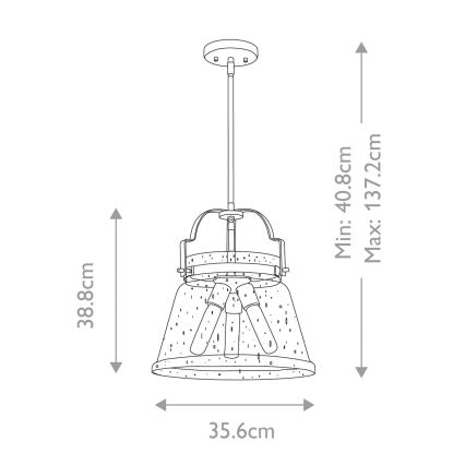 Quintiesse - Lustru pe tijă WIMBERLEY, 3 x E27, 60W, 230V, Ø 35,6 cm, auriu