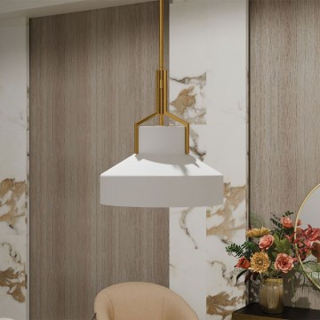 Quoizel - Candelabru cu tijă BRECKEN 2xE27/60W/230V auriu/alb