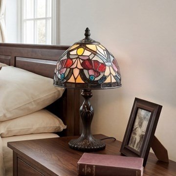 Quoizel - Lampă de masă Tiffany LARISSA, 1xE14/40W/230V, diametru 20 cm