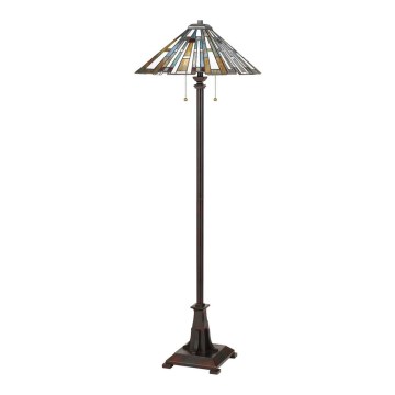 Quoizel - Lampă de podea Tiffany MAYBECK 2xE27/60W/230V