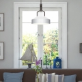 Quoizel - Lustru pe tijă BRECKEN, 2 x E27, 60 W, 230 V, negru/alb