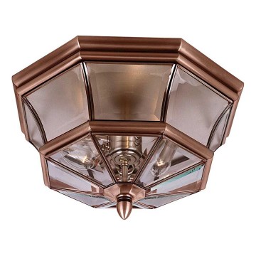 Quoizel - Plafonieră de exterior NEWBURY 3xE14/60W/230V IP44 cupru