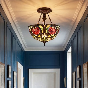 Quoizel - Plafonieră Tiffany LARISSA, 2 x E27, max. 60 W, 230 V, Ø 35 cm