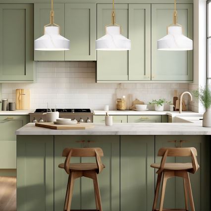 Quoizel - Candelabru cu tijă BRECKEN 2xE27/60W/230V auriu/decor marmură