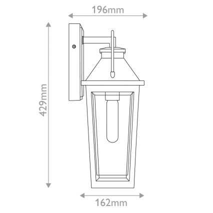 Quoizel - Aplica de perete pentru exterior BUCKLEY M 1xE27/40W/230V IP44 negru