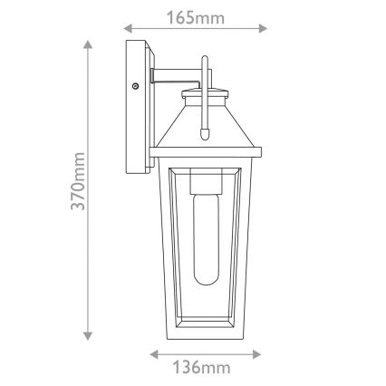 Quoizel - Aplică de exterior BUCKLEY S, 1xE27/40W/230V, IP44, neagră