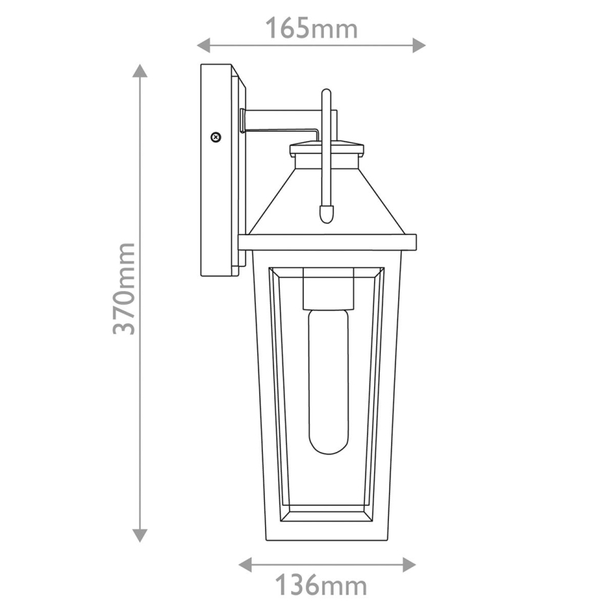 Quoizel - Aplică de exterior BUCKLEY S, 1xE27/40W/230V, IP44, neagră