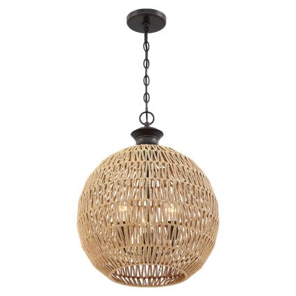 Quoizel - Lustru cu lanț CASABLANCA 3xE27/60W/230V maro