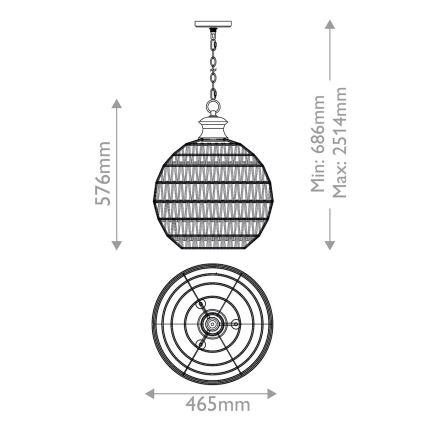 Quoizel - Lustru cu lanț CASABLANCA 3xE27/60W/230V maro