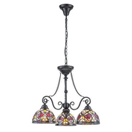 Quoizel - Candelabru suspendat Tiffany LARISSA, 3 x E27, 60 W, 230 V, diametru 63,6 cm