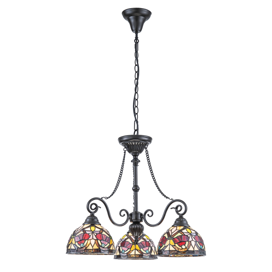 Quoizel - Candelabru suspendat Tiffany LARISSA, 3 x E27, 60 W, 230 V, diametru 63,6 cm
