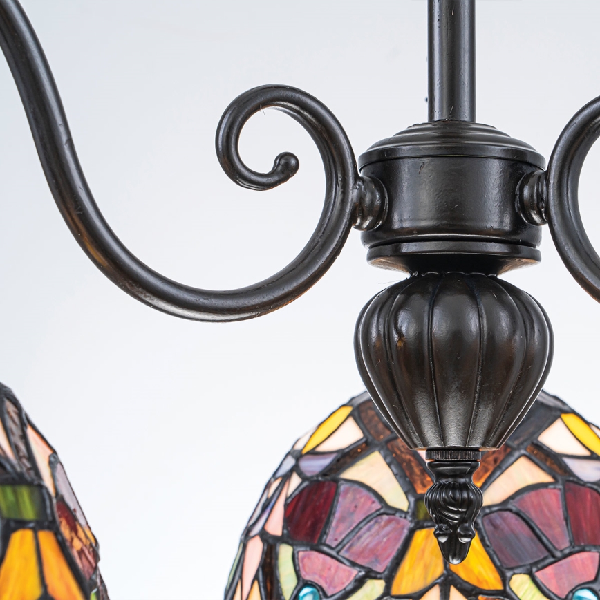 Quoizel - Candelabru suspendat Tiffany LARISSA, 3 x E27, 60 W, 230 V, diametru 63,6 cm