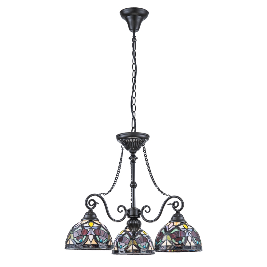 Quoizel - Candelabru suspendat Tiffany LARISSA, 3 x E27, 60 W, 230 V, diametru 63,6 cm
