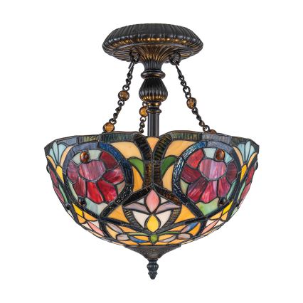 Quoizel - Plafonieră Tiffany LARISSA, 2 x E27, max. 60 W, 230 V, Ø 35 cm