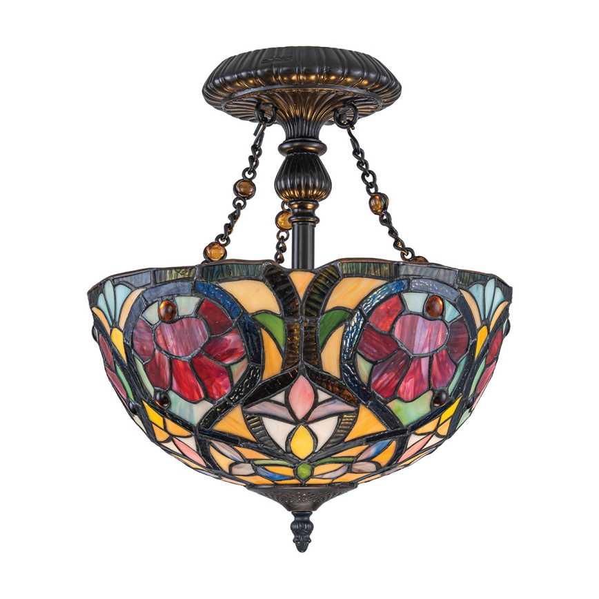 Quoizel - Plafonieră Tiffany LARISSA, 2 x E27, max. 60 W, 230 V, Ø 35 cm