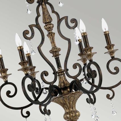 Quoizel - Candelabru cu lanț MARQUETTE 6xE14/60W/230V bronzat