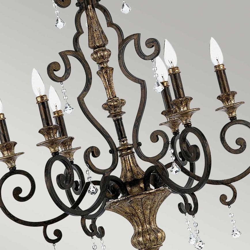 Quoizel - Candelabru cu lanț MARQUETTE 6xE14/60W/230V bronzat