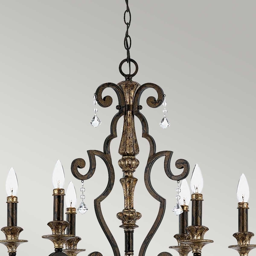 Quoizel - Candelabru cu lanț MARQUETTE 6xE14/60W/230V bronzat