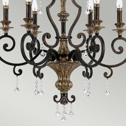 Quoizel - Candelabru cu lanț MARQUETTE 6xE14/60W/230V bronzat