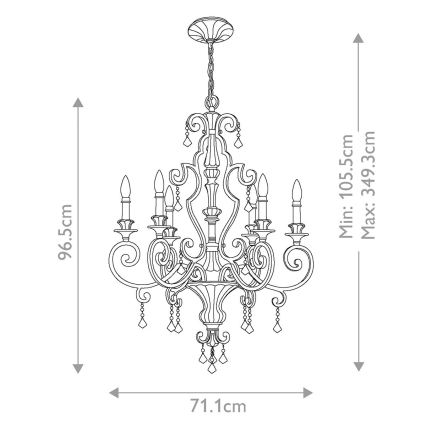 Quoizel - Candelabru cu lanț MARQUETTE 6xE14/60W/230V bronzat