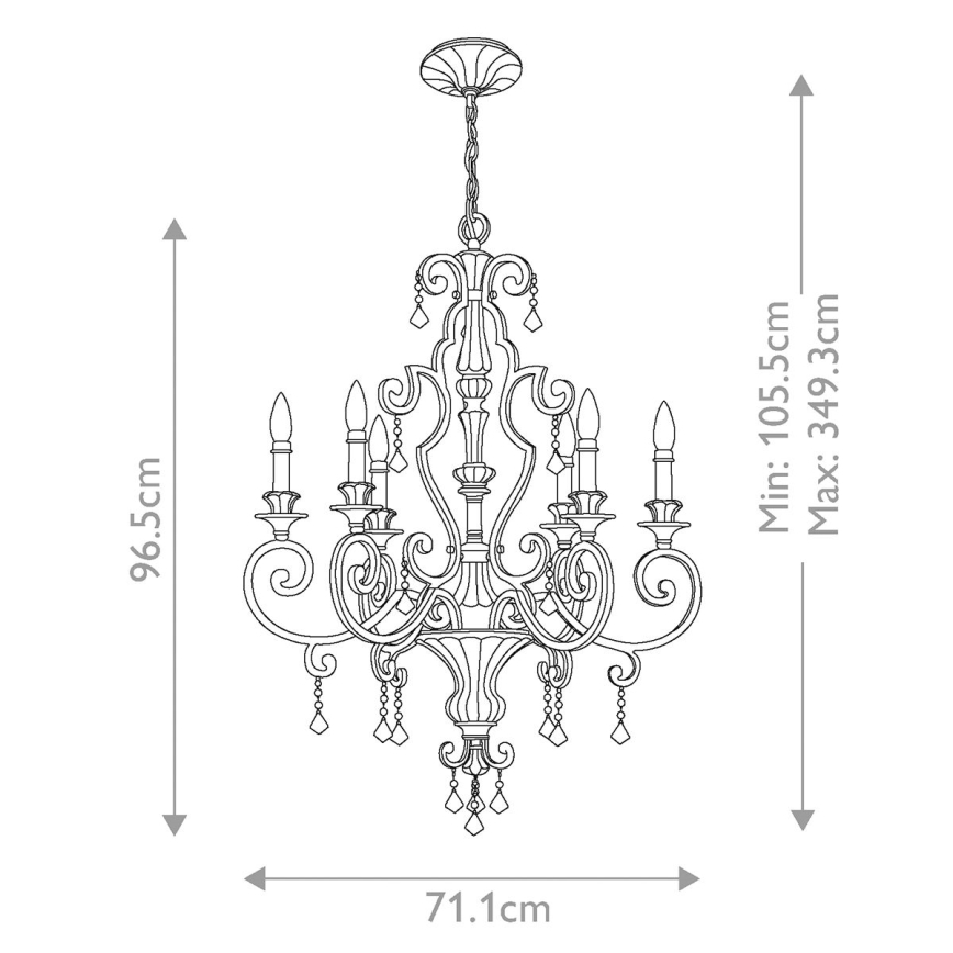 Quoizel - Candelabru cu lanț MARQUETTE 6xE14/60W/230V bronzat