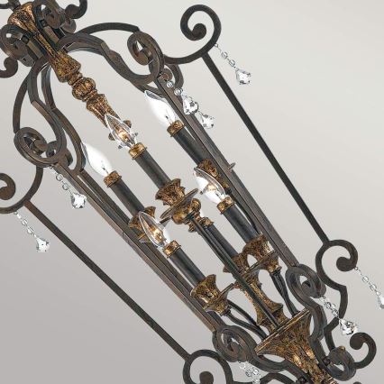 Quoizel - Candelabru suspendat pe lanț MARQUETTE, 6xE14/60W/230V, bronz