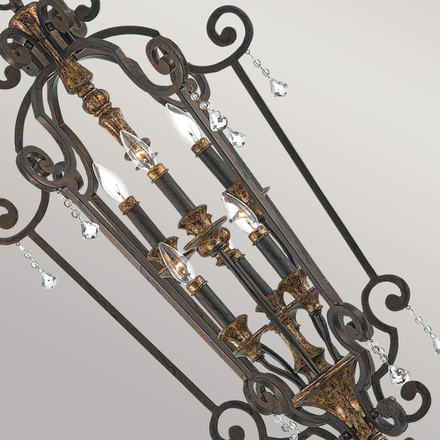 Quoizel - Candelabru suspendat pe lanț MARQUETTE, 6xE14/60W/230V, bronz