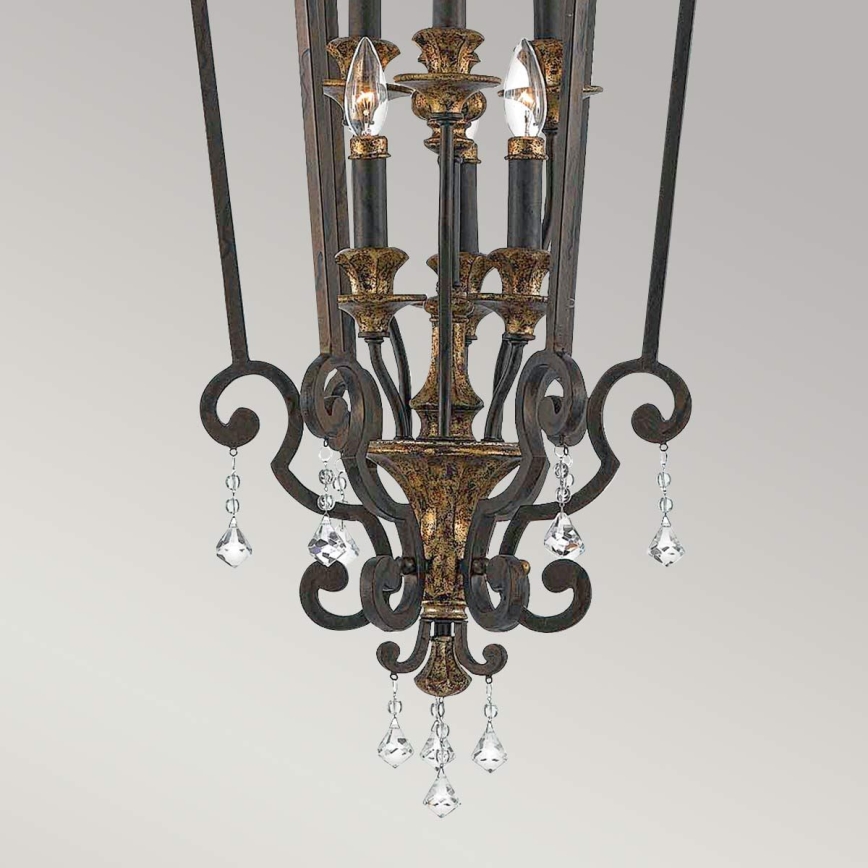 Quoizel - Candelabru suspendat pe lanț MARQUETTE, 6xE14/60W/230V, bronz