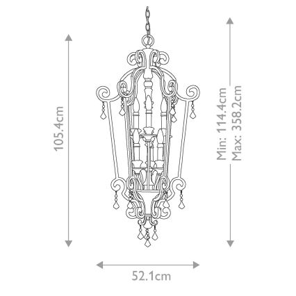 Quoizel - Candelabru suspendat pe lanț MARQUETTE, 6xE14/60W/230V, bronz