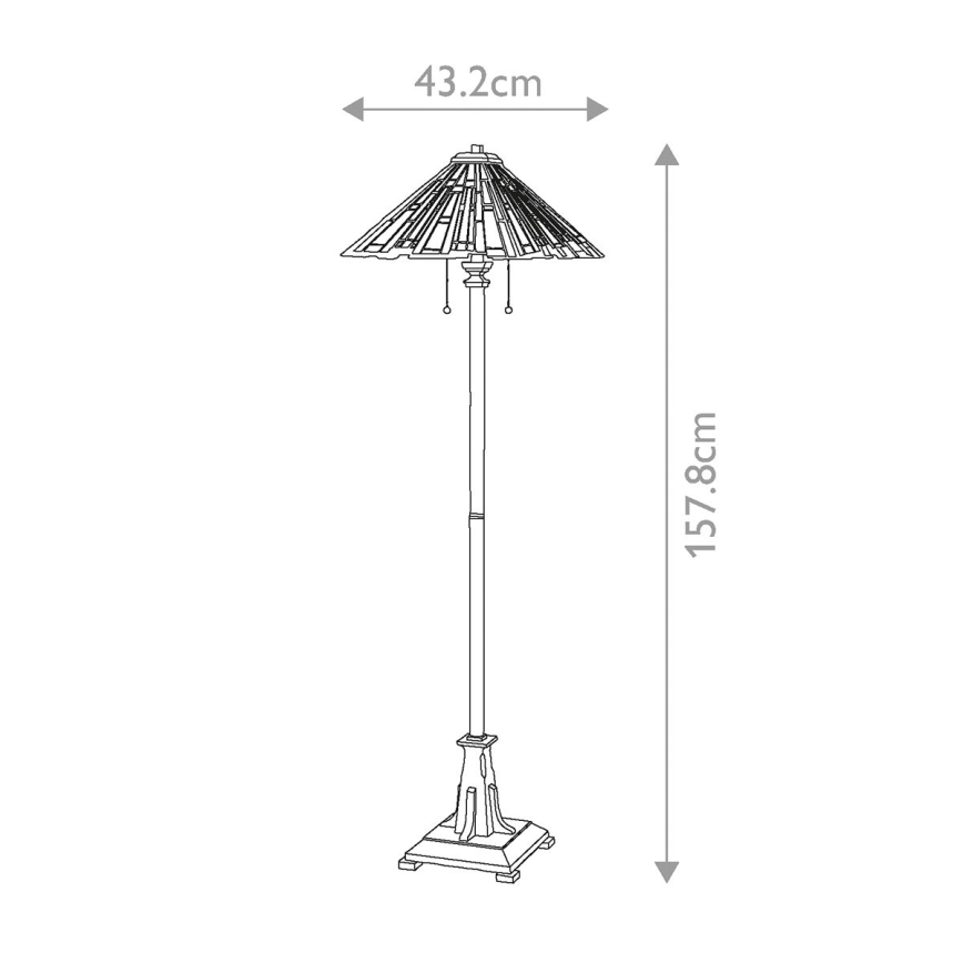 Quoizel - Lampadar Tiffany MAYBECK 2xE27/60W/230V